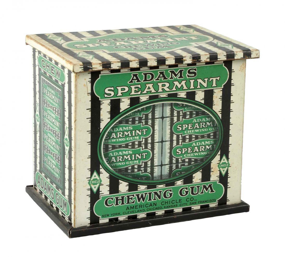 Adam's Spearmint Chewing Gum Tin Display Box. (1 of 2)