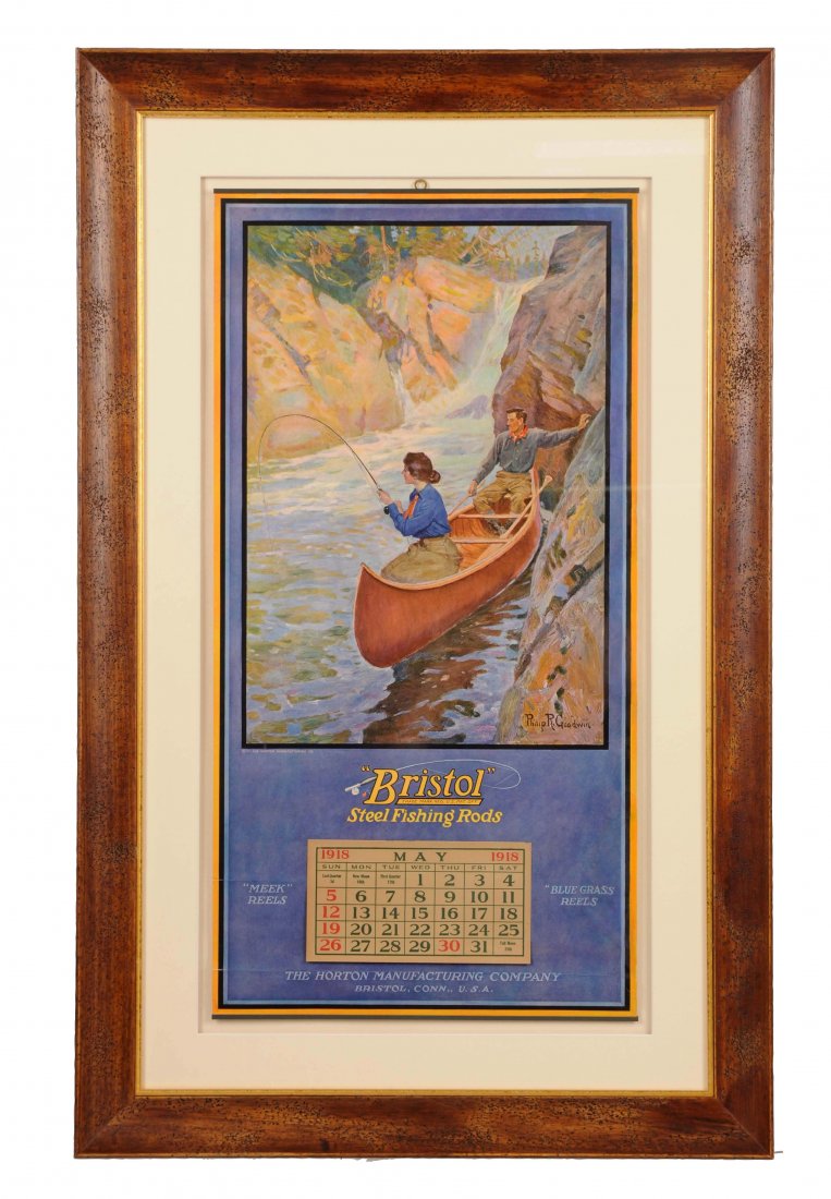 1918 Bristol Fishing Rods Advertising Calendar. (1 of 2)