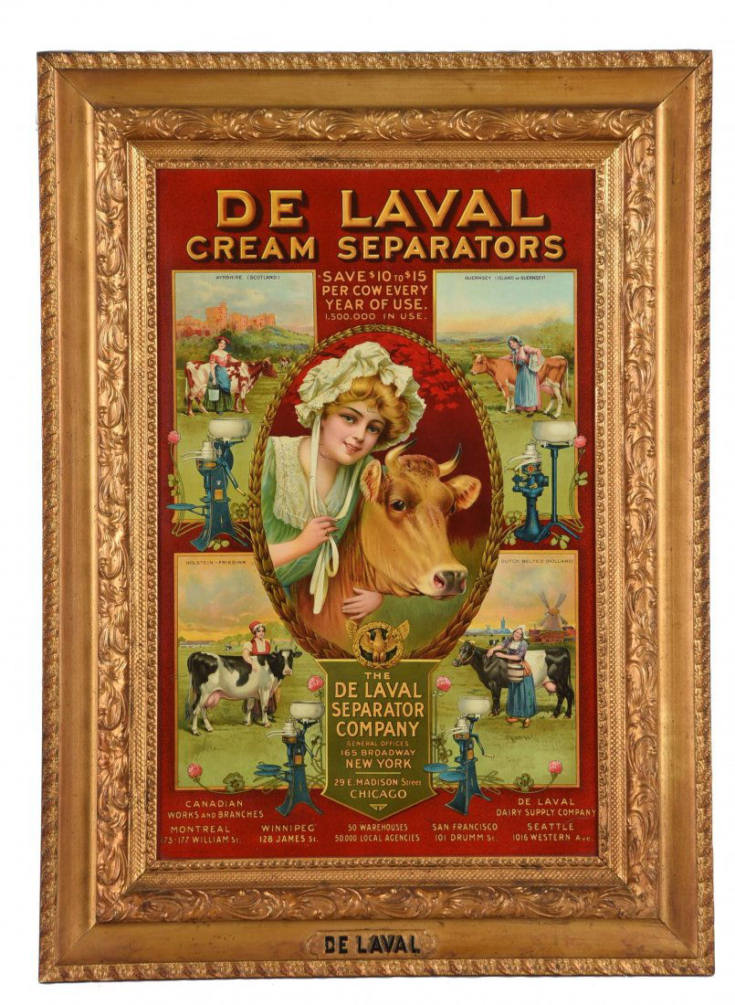 De Laval Cream Separator Tin Advertising Sign. (1 of 1)