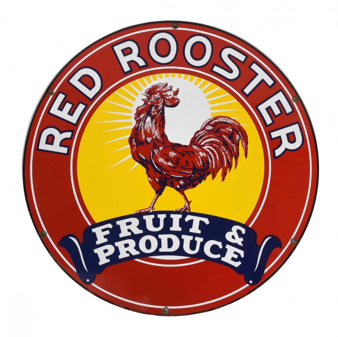 Red Rooster Porcelain Advertising Sign. (1 of 1)