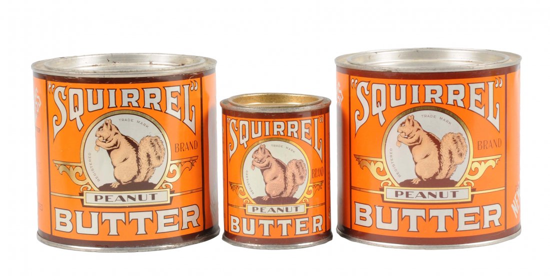 Lot of 3: Squirrel Brand Peanut Butter Tins. (1 of 2)