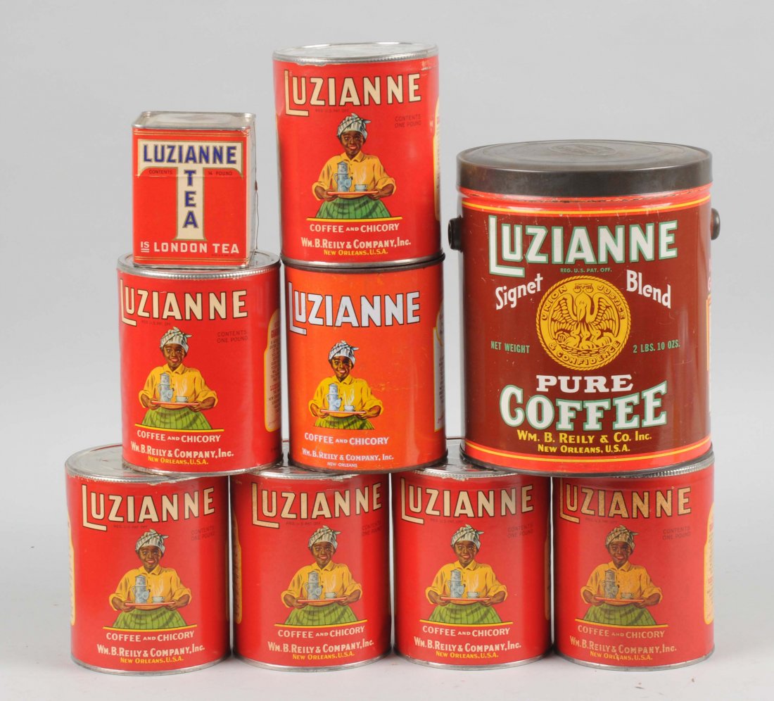 Lot of 9: Luzianne Coffee & Chicory Cans. (1 of 1)