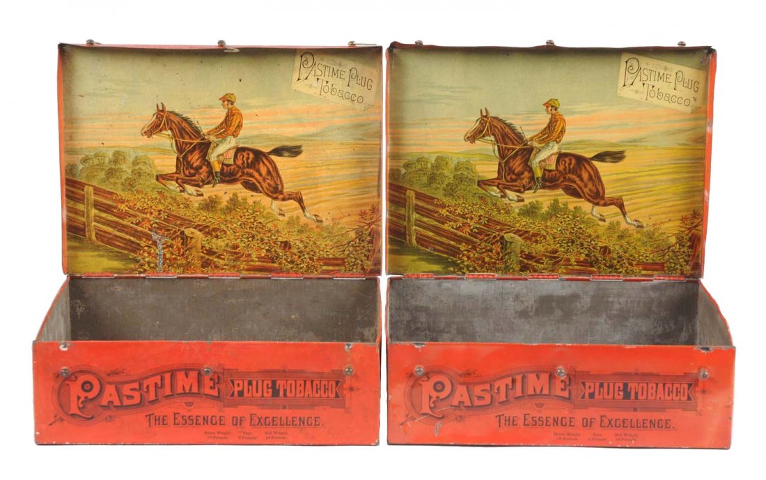 Lot of 2: Pastime Plug Tobacco Advertising Tins. (1 of 2)