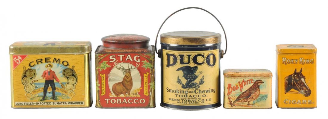 Lot of 5 Assorted Cigar & Tobacco Tins. (1 of 1)