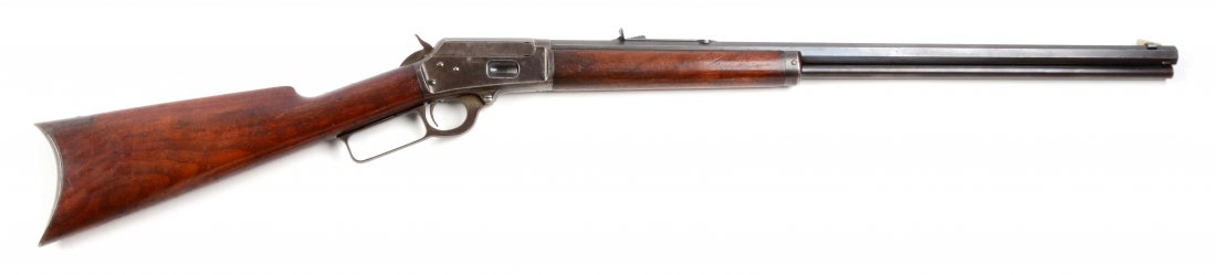 (C) Marlin Model 1894 Lever Action Rifle.: Manufacturer: Marlin Model: 1894 Serial No. 119607 Caliber: 32-20 Barrel Length: 24 - 1/2” FFL Status: Curio & Relic Blued octagonal barrel with full tube magazine, ramped rear sight and front blade