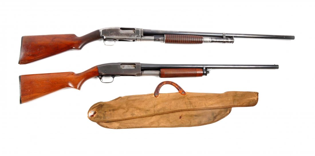 (C) Lot of 2: Pre-War Slide Action Shotguns.: Manufacturer: Gun A) Winchester, Guns B) Remington Model: Gun A) 12 Gun B) 31 Serial No. Gun A) 232349 Gun B) 88172 Barrel Length: Gun A) 30”, Gun B) 26” FFL Status: Curio & Relic Gauge: Gun A&B) 