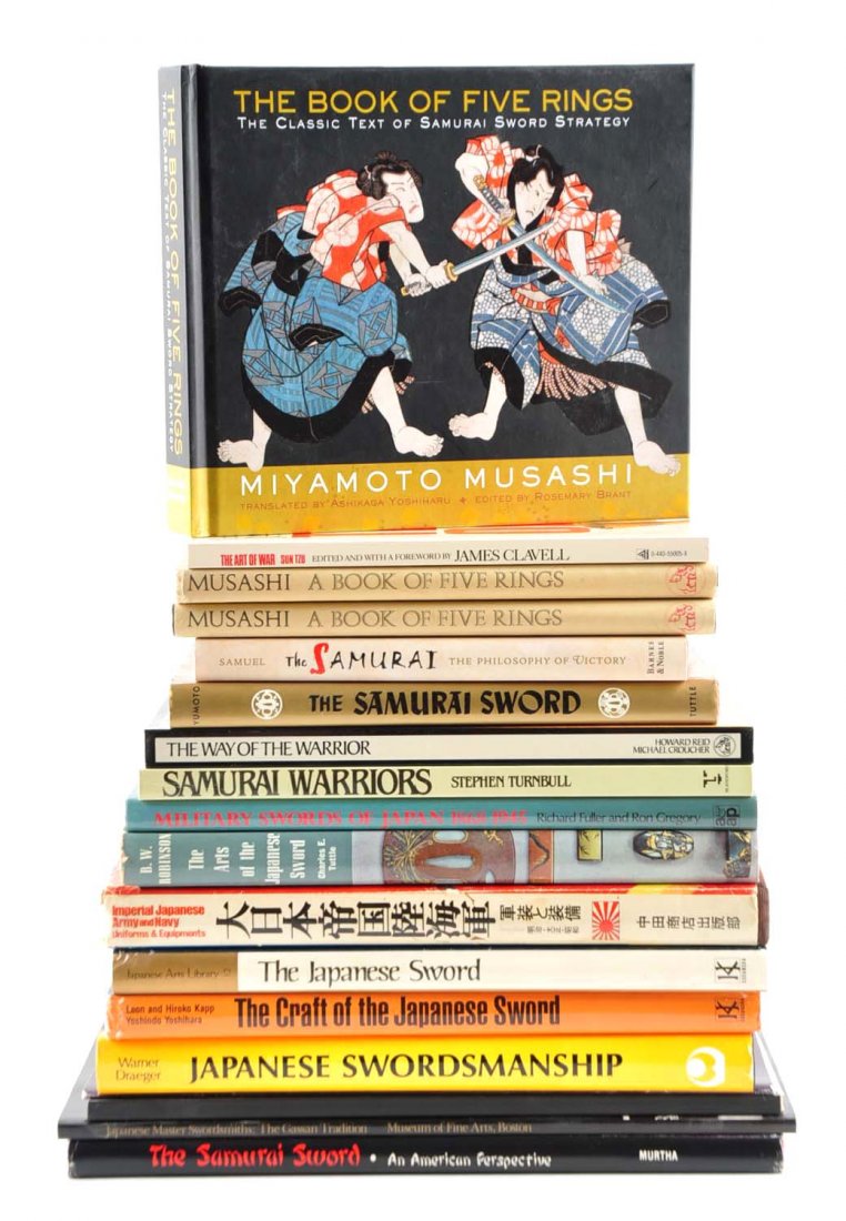 Large Lot of Japanese Armor Reference Books.: This lot includes twelve hardbound books most of which deal with the Japanese swords. Also includes six softbound books dealing with the same subject matter. Great reference lot for the collector of S