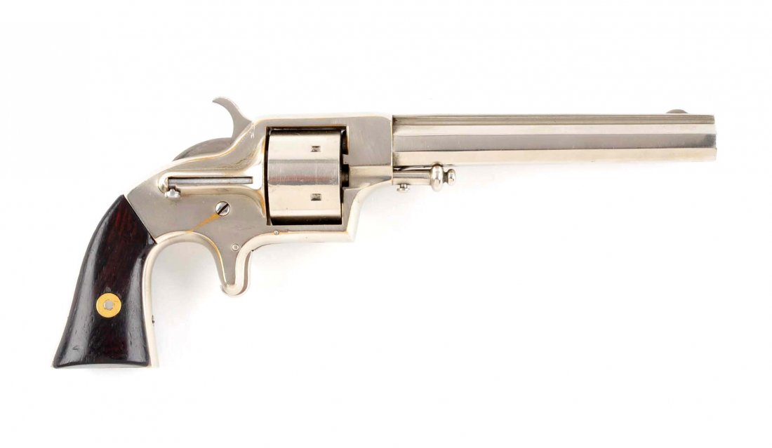 (A) Plant's Single Action Spur Trigger Revolver.: Manufacturer: Plant Model: 3rd Model Serial No. 2396 Caliber: .42 Cup Primed Barrel Length: 6” FFL Status: Antique Front loading revolvers were manufactured in the mid 1860’s in New Haven, Connect