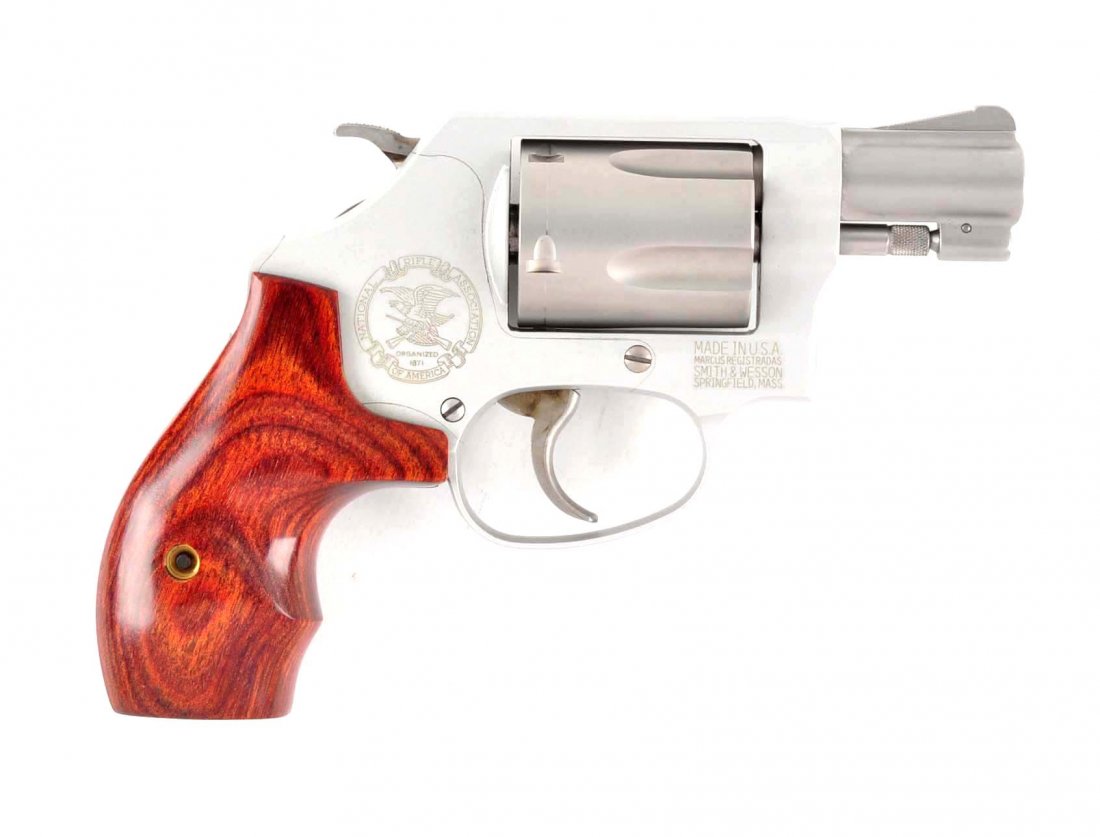 (M) Cased S&W Model 637-2 Double Action Revolver.: Manufacturer: Smith & Wesson Model: 637-2 Serial No. DBF7761 Caliber: .38 Special Barrel Length: 1-7/8” FFL Status: Modern Manufactured post-2002. Referred to as the .38 Chief’s Special Airweight