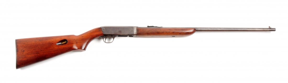 (C) Remington Model 241 Semi-automatic Takedown Rifle.: Manufacturer: Remington Model: 241 Serial No. 9817 Caliber: .220 Barrel Length: 23” FFL Status: Curio & Relic Manufactured from 1935 to 1949. Round barrel marked “.22 SHORT ONLY-SMOKELESS-GREASED�
