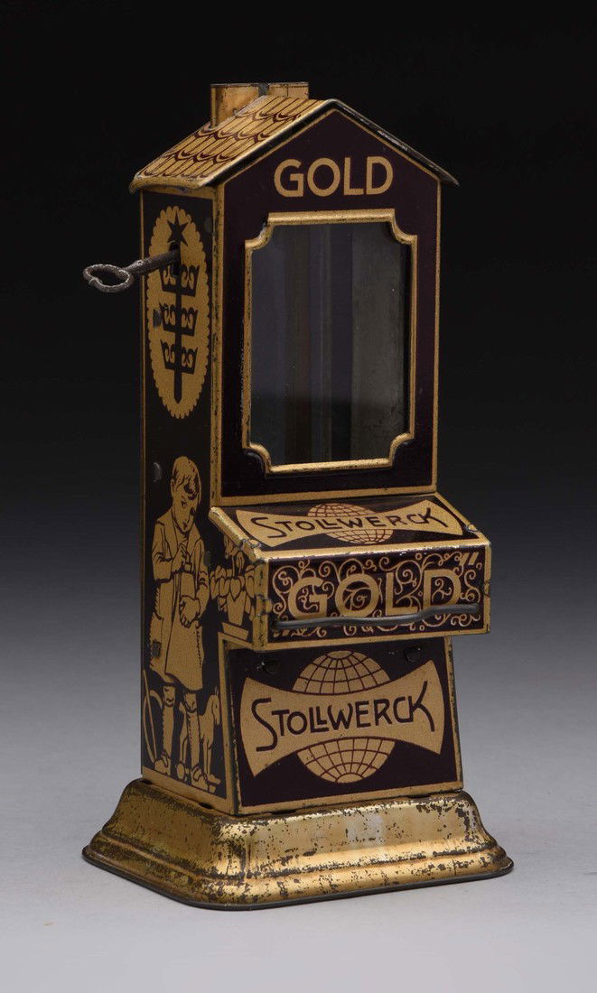 Tin Stollwerck "Gold" Vending Bank. (1 of 2)