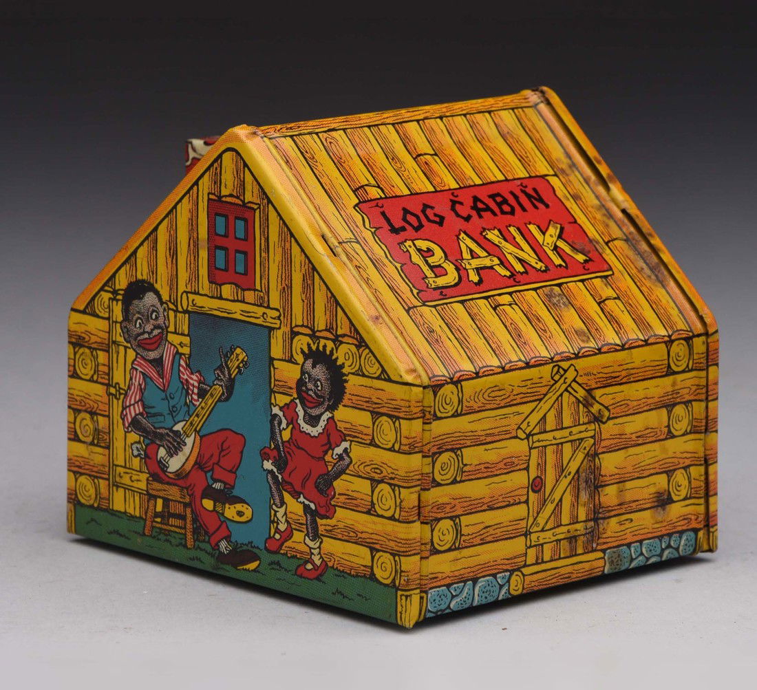 Tin J. Chein & Co. Log Cabin Bank. (1 of 3)