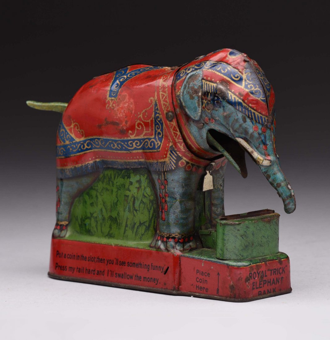 Tin Royal Trick Elephant Mechanical Bank. (1 of 2)