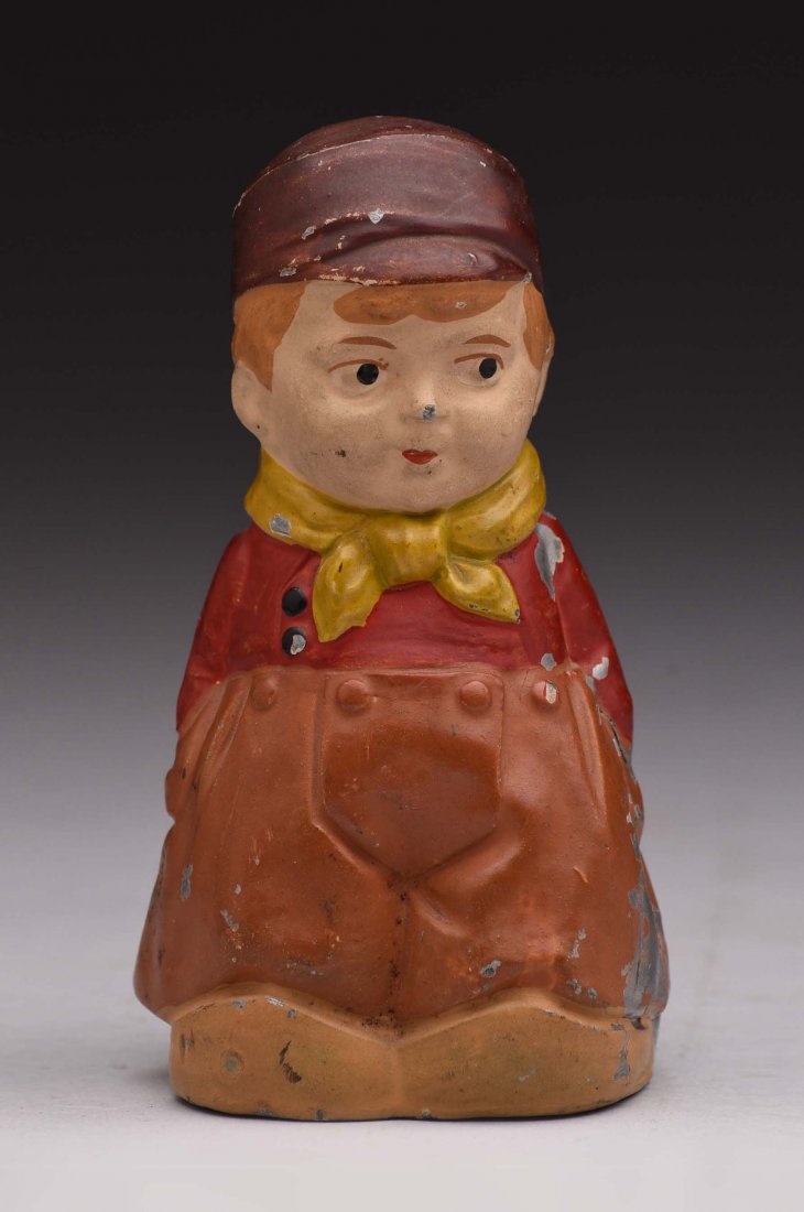 Spelter Dutch Boy Still Bank. (1 of 2)