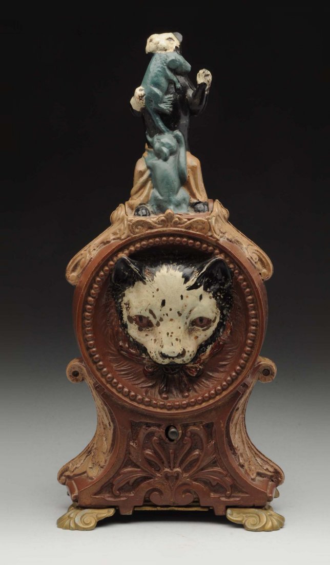 J.&.E.Stevens Cat & Mouse C.I. Mechanical Bank. (1 of 3)