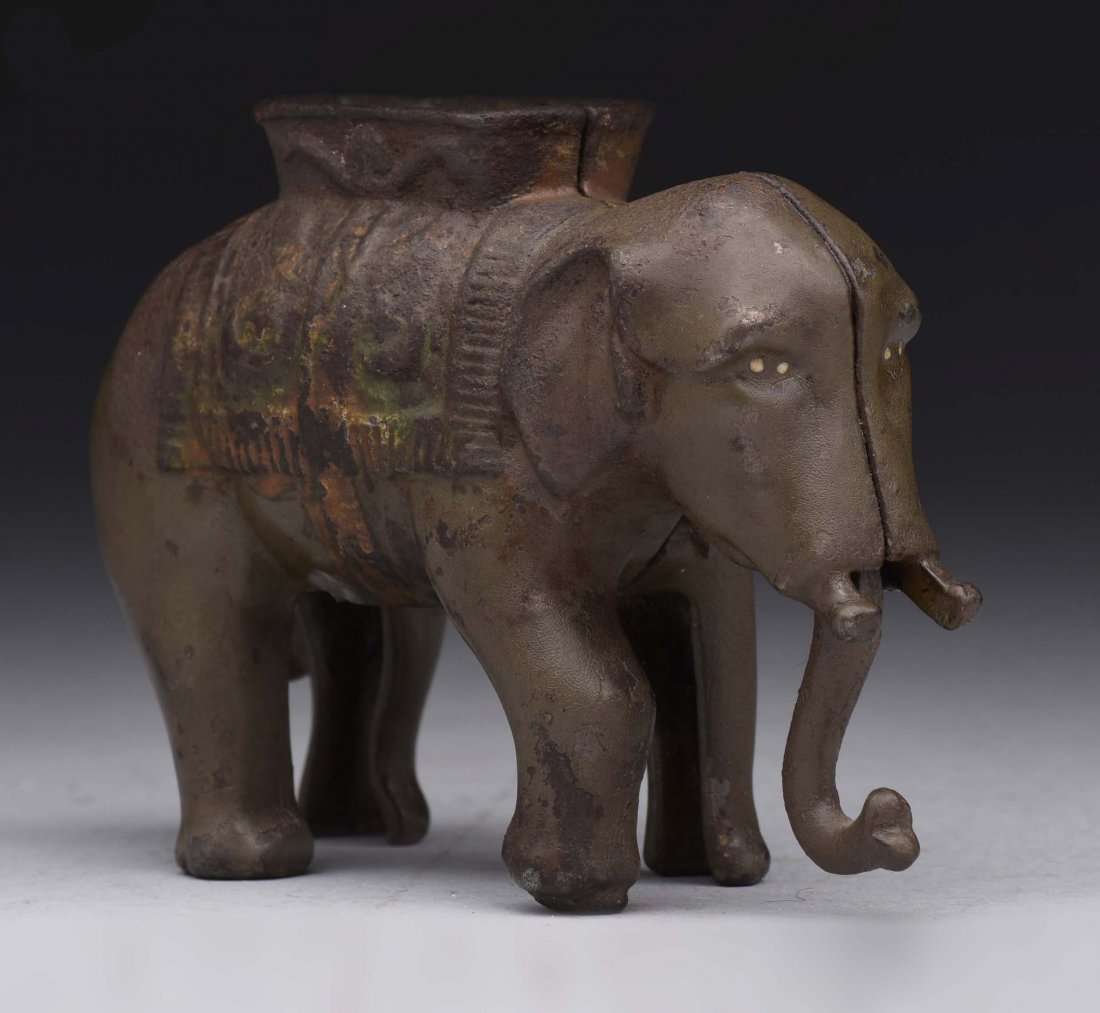 A.C. Williams Small C.I. Elephant Bank. (1 of 2)