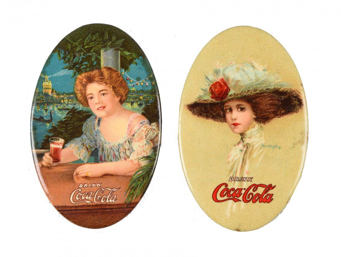 Lot of 2: 1909 & 1910 Coca - Cola Celluloid Pocket (1 of 1)