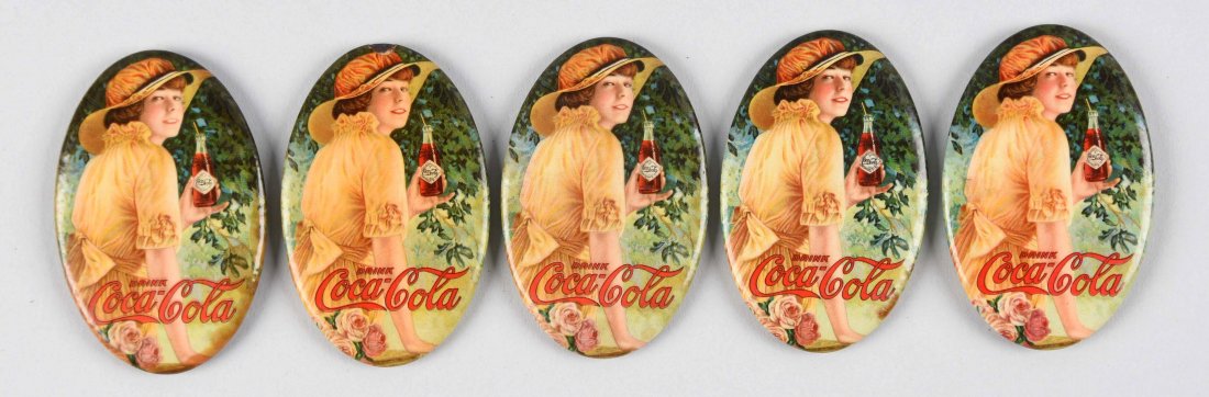 Lot of 5: 1916 Coca - Cola Pocket Mirrors. (1 of 1)