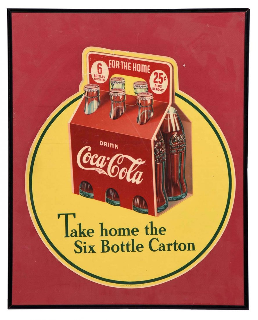 1938 Coca-Cola 6 Pack Advertising Decal. (1 of 1)