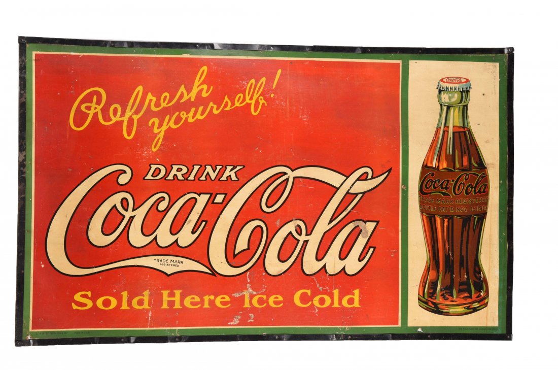Large 1920's Coca-Cola Cardboard Advertising Sign. (1 of 1)