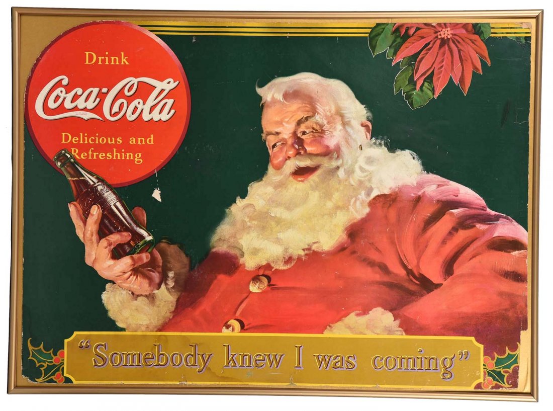 1940 Coca-Cola Diecut Cardboard Sign. (1 of 1)