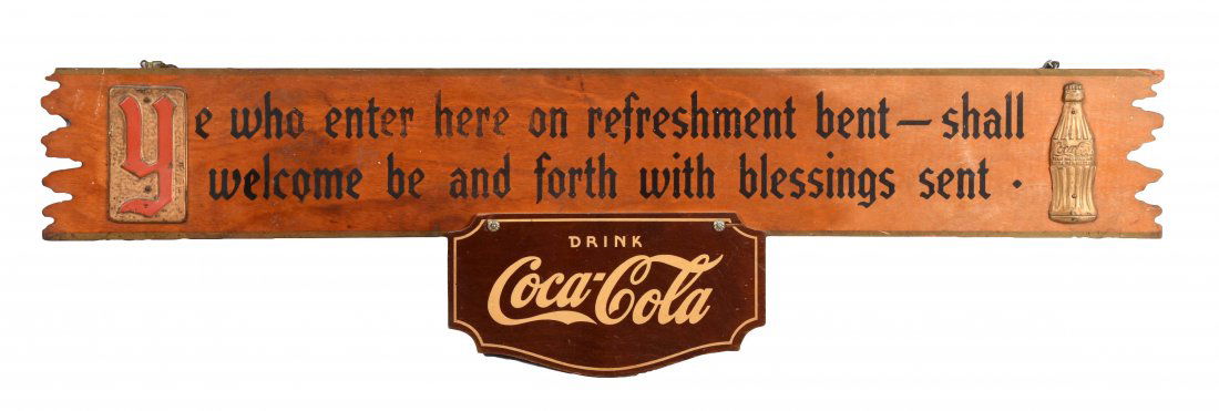 1940's Coca-Cola Wooden Kay Displays Sign. (1 of 1)