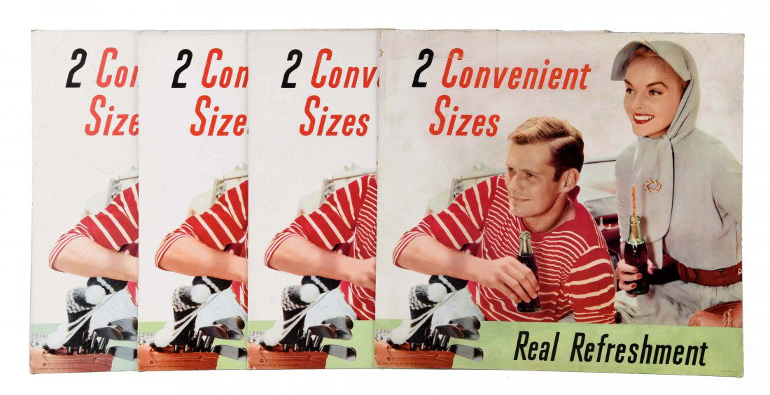 Lot of 4: 1955 Coca-Cola Cardboard Signs. (1 of 1)