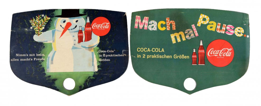 Lot of 2: German Coca - Cola Diecut Cardboard Bottle (1 of 1)