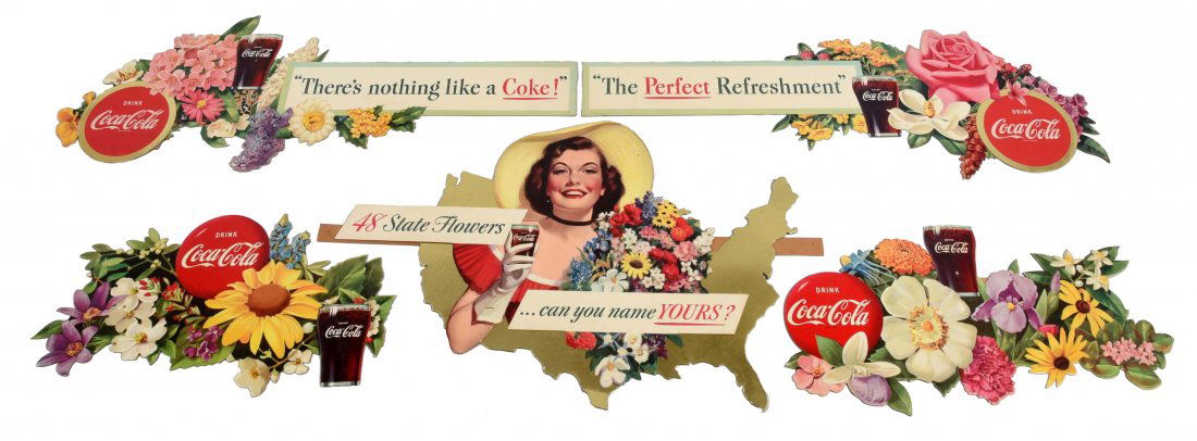 Five Piece Coca-Cola 48 State Flower Festoon. (1 of 1)