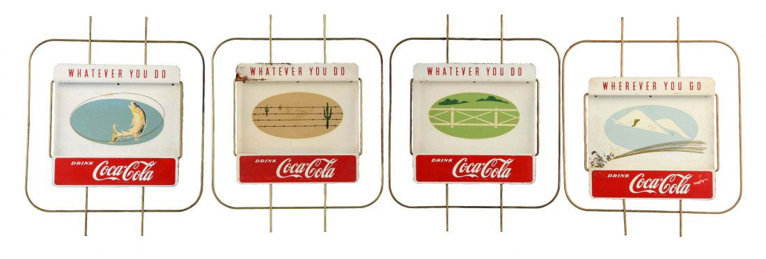 Set of 4: Coca-Cola Metal Advertising Signs. (1 of 1)