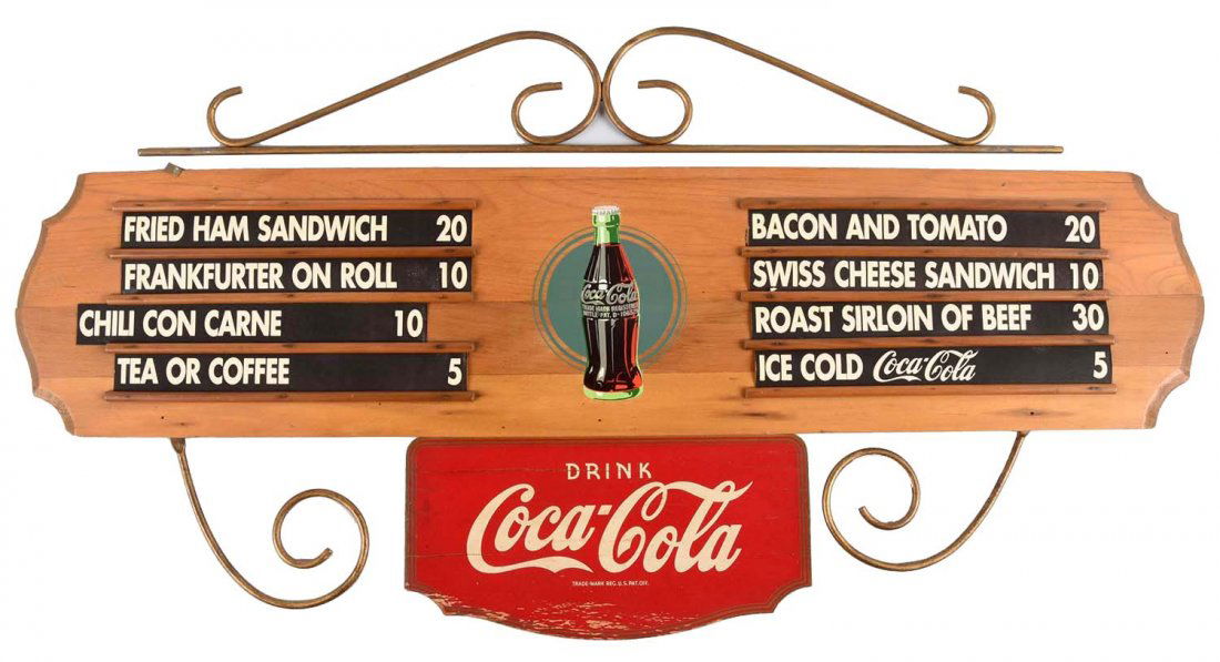Wooden Coca-Cola Kay Displays Advertising Menu Board. (1 of 1)
