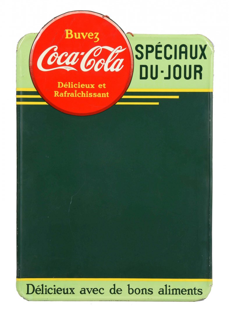 Embossed Diecut French Coca-Cola Advertising Menu Sign. (1 of 1)