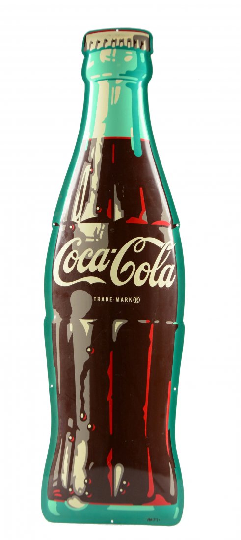 1950's Convex Coca-Cola Bottle Sign. (1 of 1)