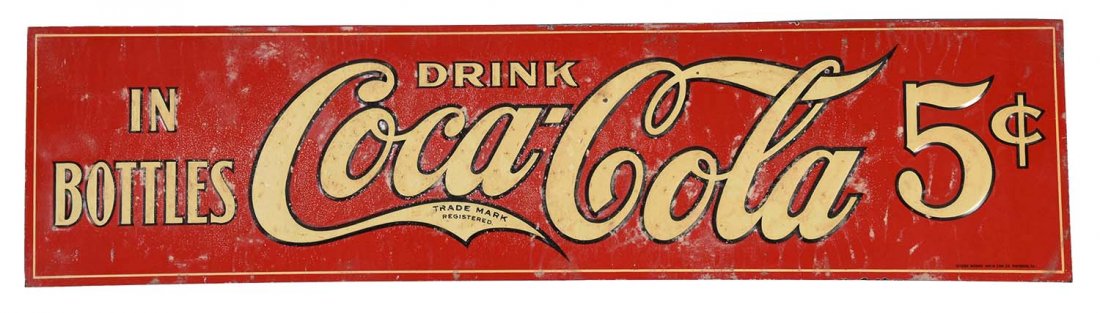 1922 Embossed Tin Coca - Cola Sign. (1 of 1)
