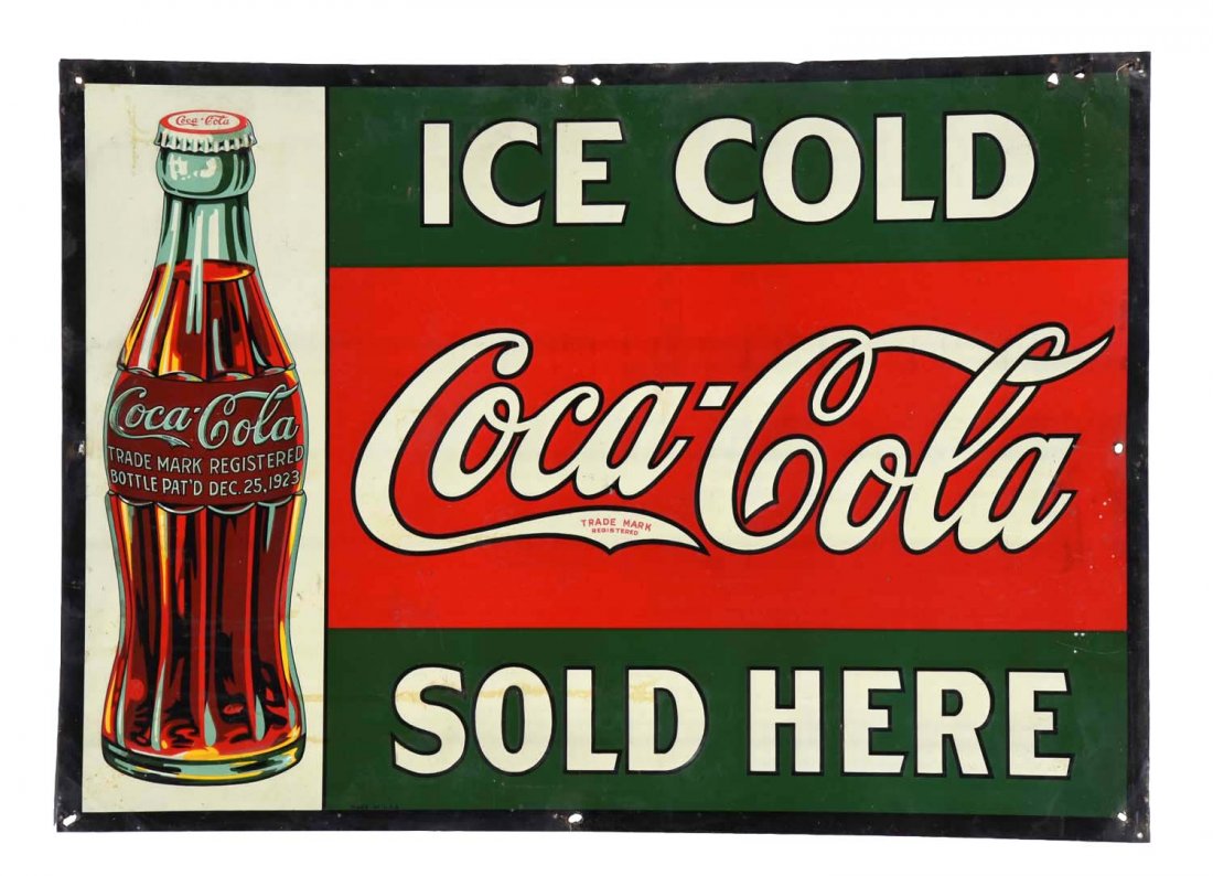 1920's Coca - Cola Embossed Tin Advertising Signs. (1 of 1)