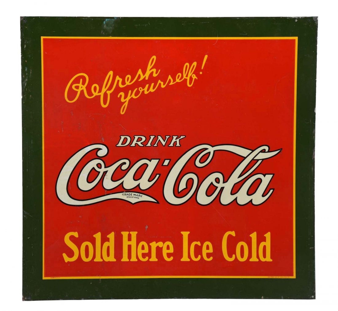 1927 Coca - Cola Tin Advertising Sign. (1 of 1)
