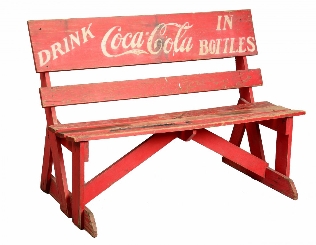 Early Coca-Cola Wooden Bench. (1 of 4)