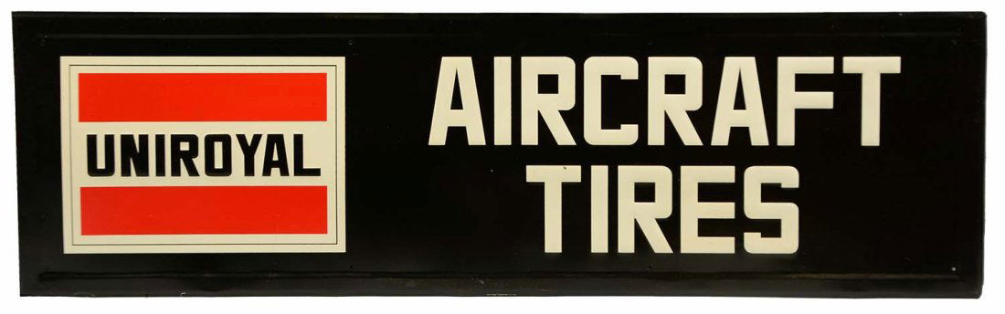 Uniroyal Aircraft Tires Embossed Tin Sign. (1 of 2)