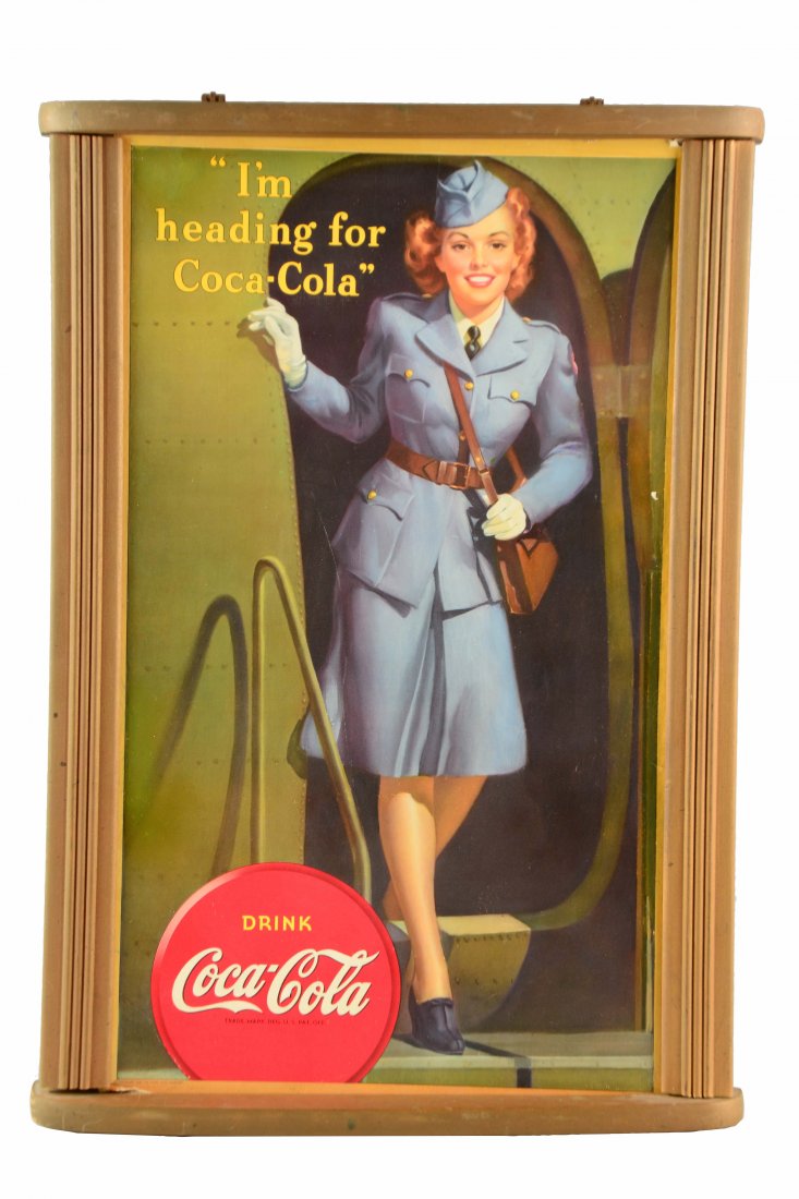1942 Coca-Cola Service Girl Cardboard Sign. (1 of 1)