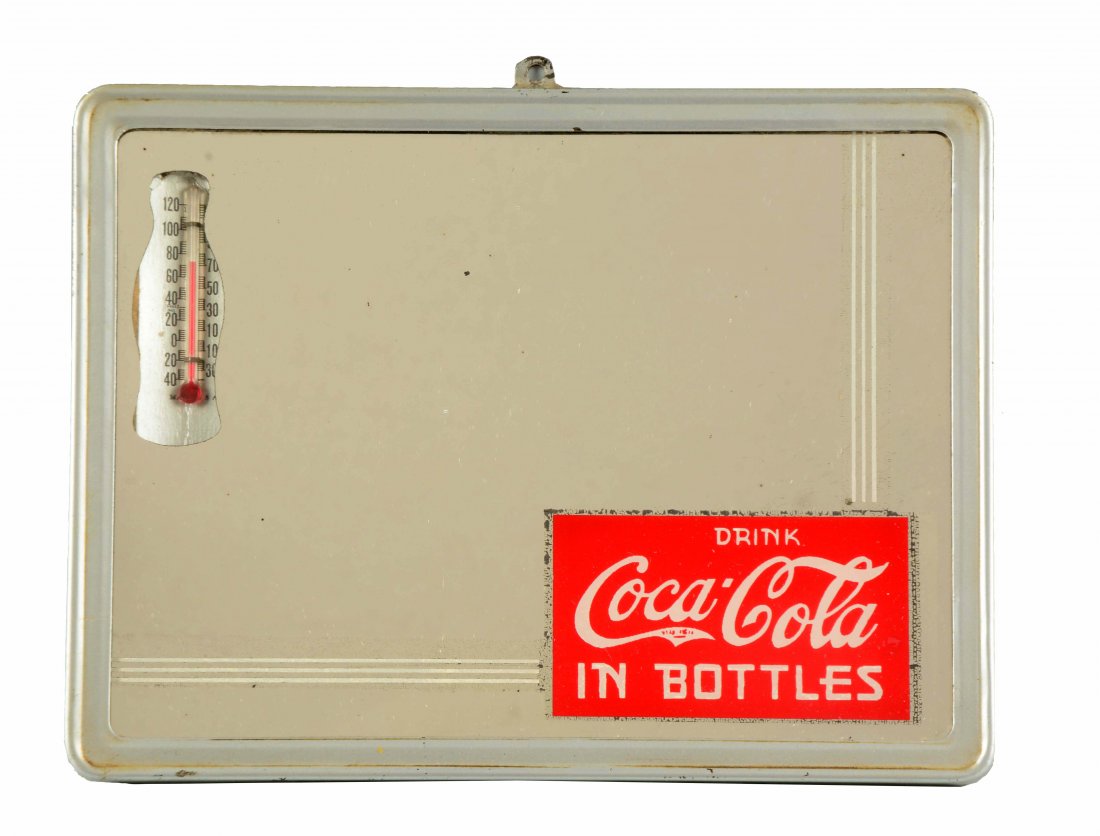1930's Coca-Cola Reverse Glass Advertising Mirror (1 of 2)