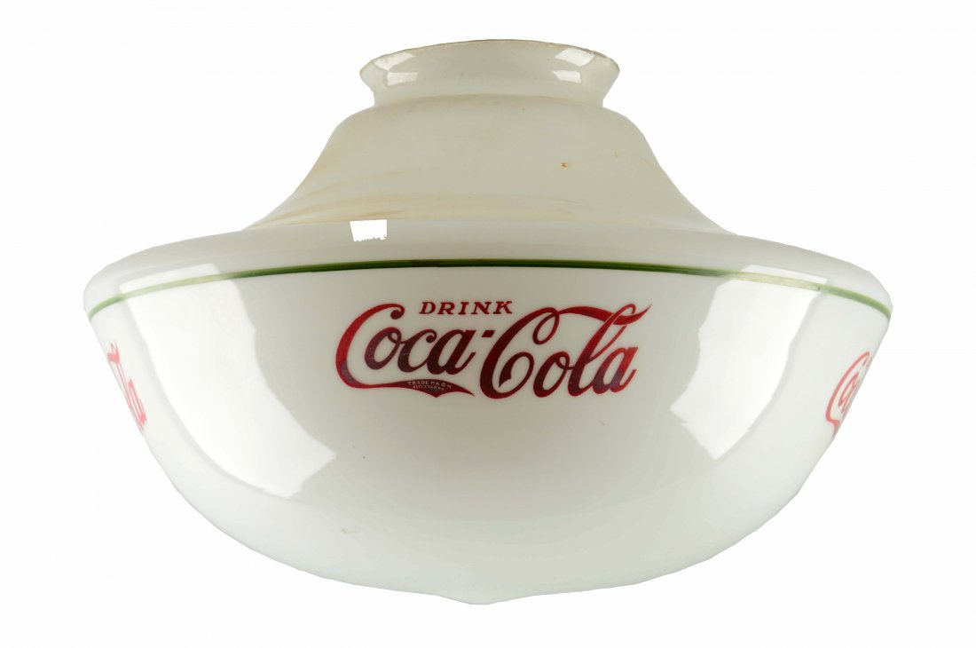 Medium Coca-Cola Milk Glass Lamp Shade. (1 of 2)
