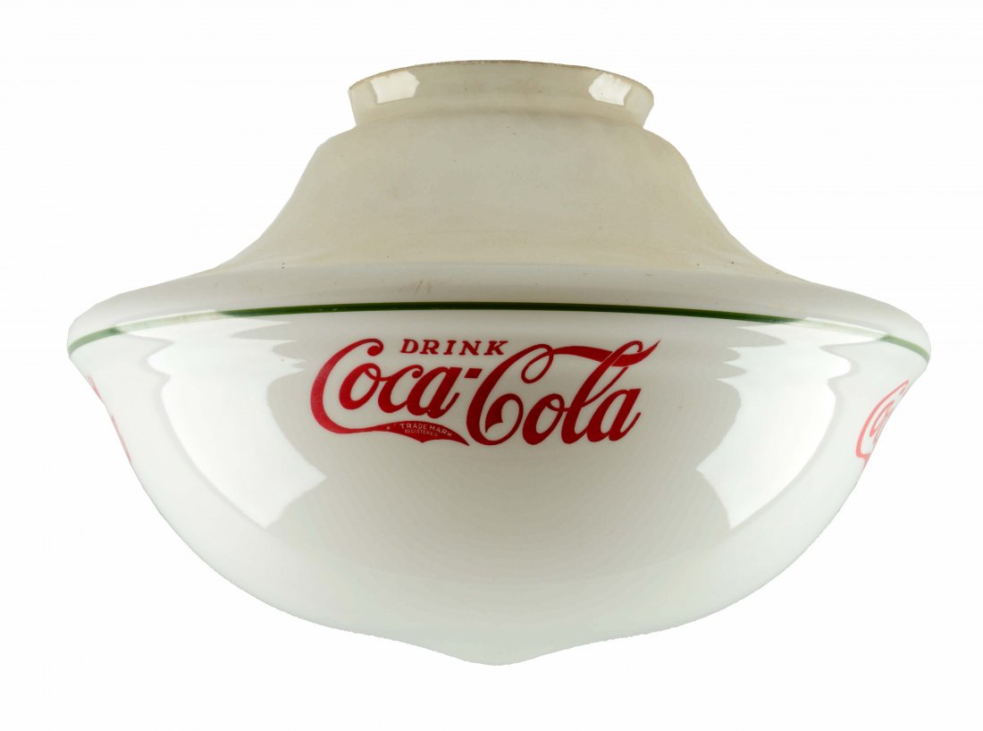 Large Coca-Cola Milk Glass Lamp Shade. (1 of 2)