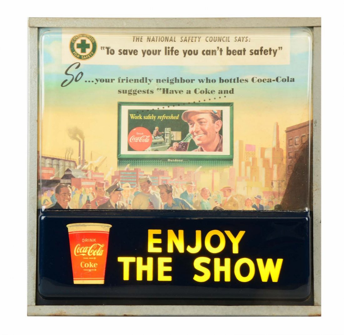 Plastic Coca-Cola Light Up Advertising Display. (1 of 2)