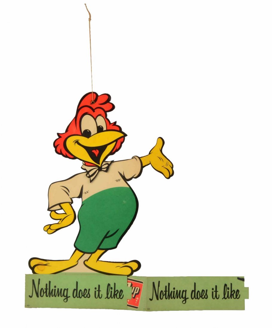 1950's Fresh Up Freddie 7-Up String Pull Sign. (1 of 2)