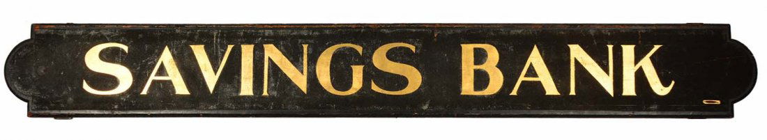 Large Savings Bank Wooden Trade Sign. (1 of 1)