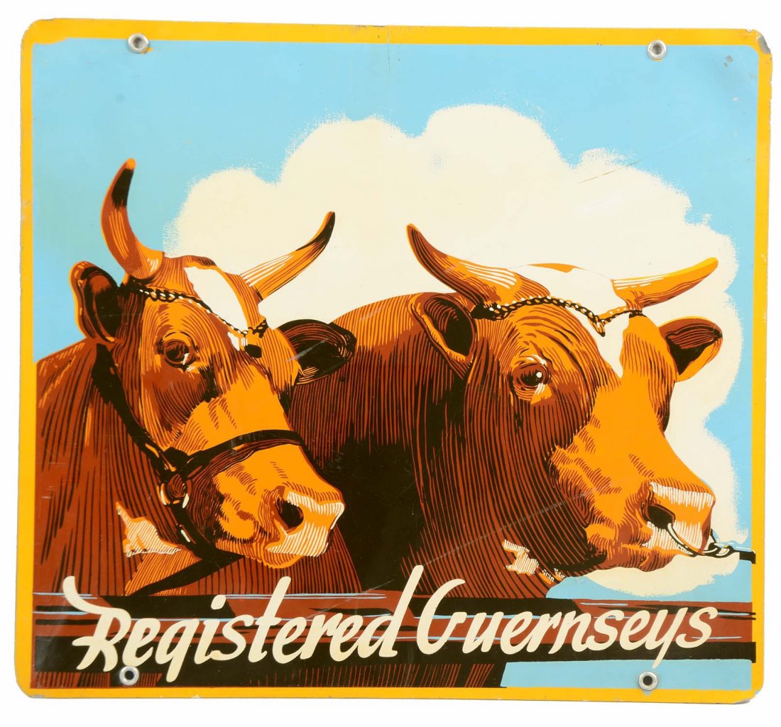 Registered Guernseys Double Sided Advertising Sign. (1 of 2)