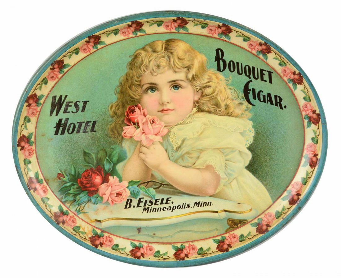 West Hotel Bouquet Cigar Advertising Tray. (1 of 1)