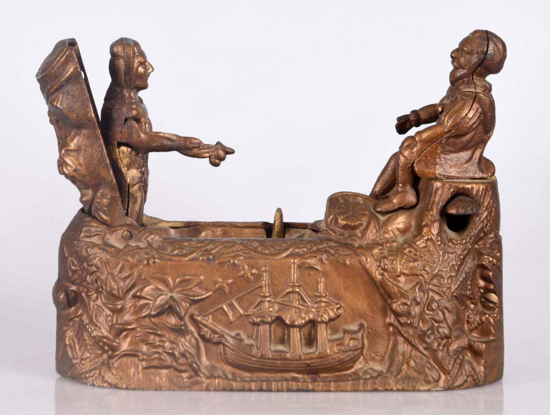 J. & E. Stevens World's Fair Cast Iron Mech. Bank. (1 of 2)