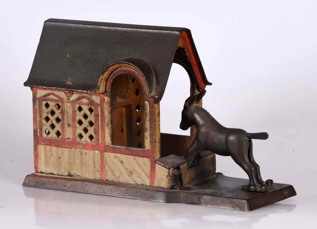 J. & E. Stevens Mule Entering Barn Cast Iron Mech. (1 of 3)