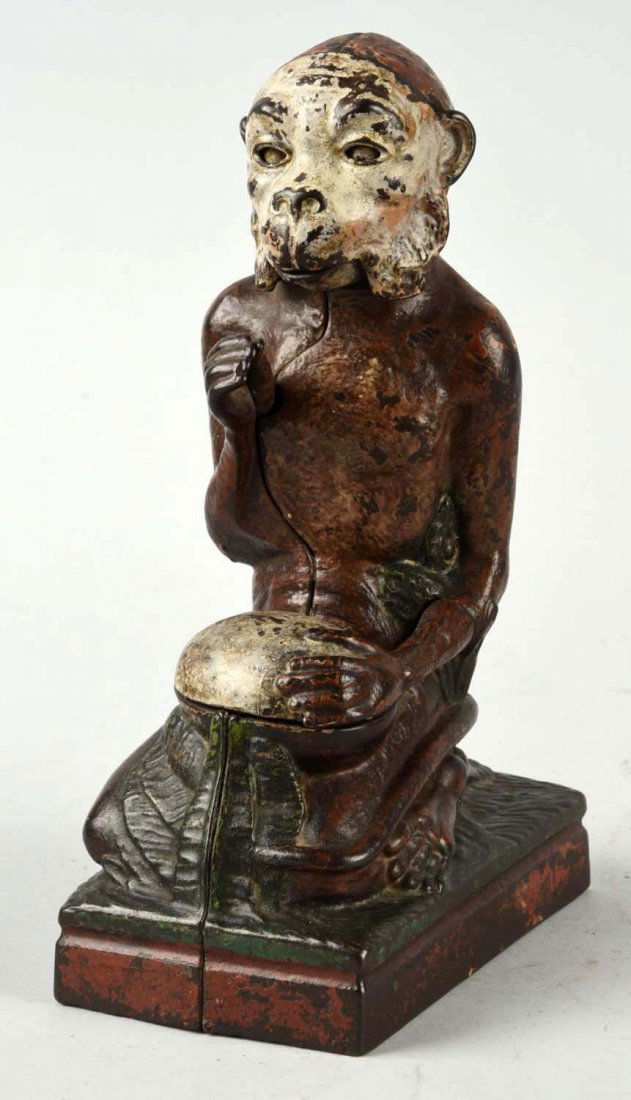 J. & E. Stevens Monkey & Coconut Mechanical Bank. (1 of 2)